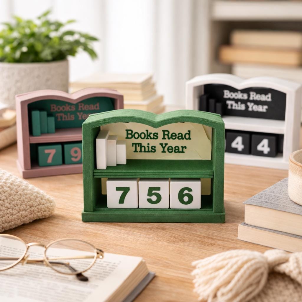 Books Read This Year Tracker | Book Lover Desk Decor