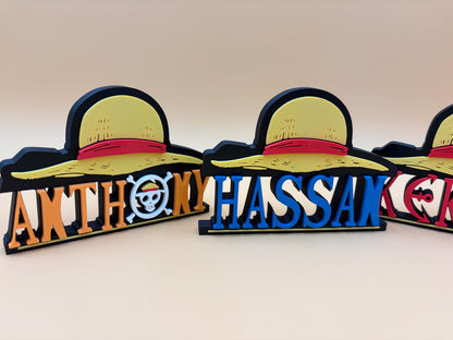 Custom One-of-a-Kind  Name Plate | Personalized Desk or Shelf Decor | Anime | Pirate | Custom Gifts