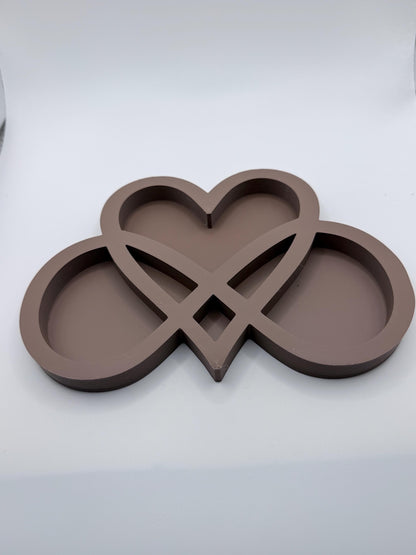 Personalized Infinity Heart Ring Holder, Jewelry Tray, Modern Love Knot Ring Dish, Wedding Gift, Anniversary Gift, Couple Decor