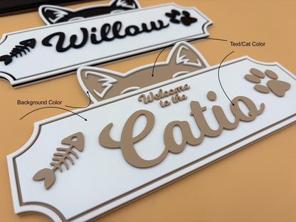 Personalized Cat Sign | Custom Name Sign | Cat Sign | Food Sign | Wall Decor | Personalized Sign | Pet Gifts | Gift | Mom | Kitten | Catio