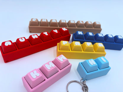 Custom Name Keycap Clicker Keychain | ASMR Fidget Gift