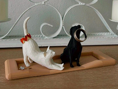 Personalized Cat & Dog Ring Holder | Pet Lover Engagement Gift