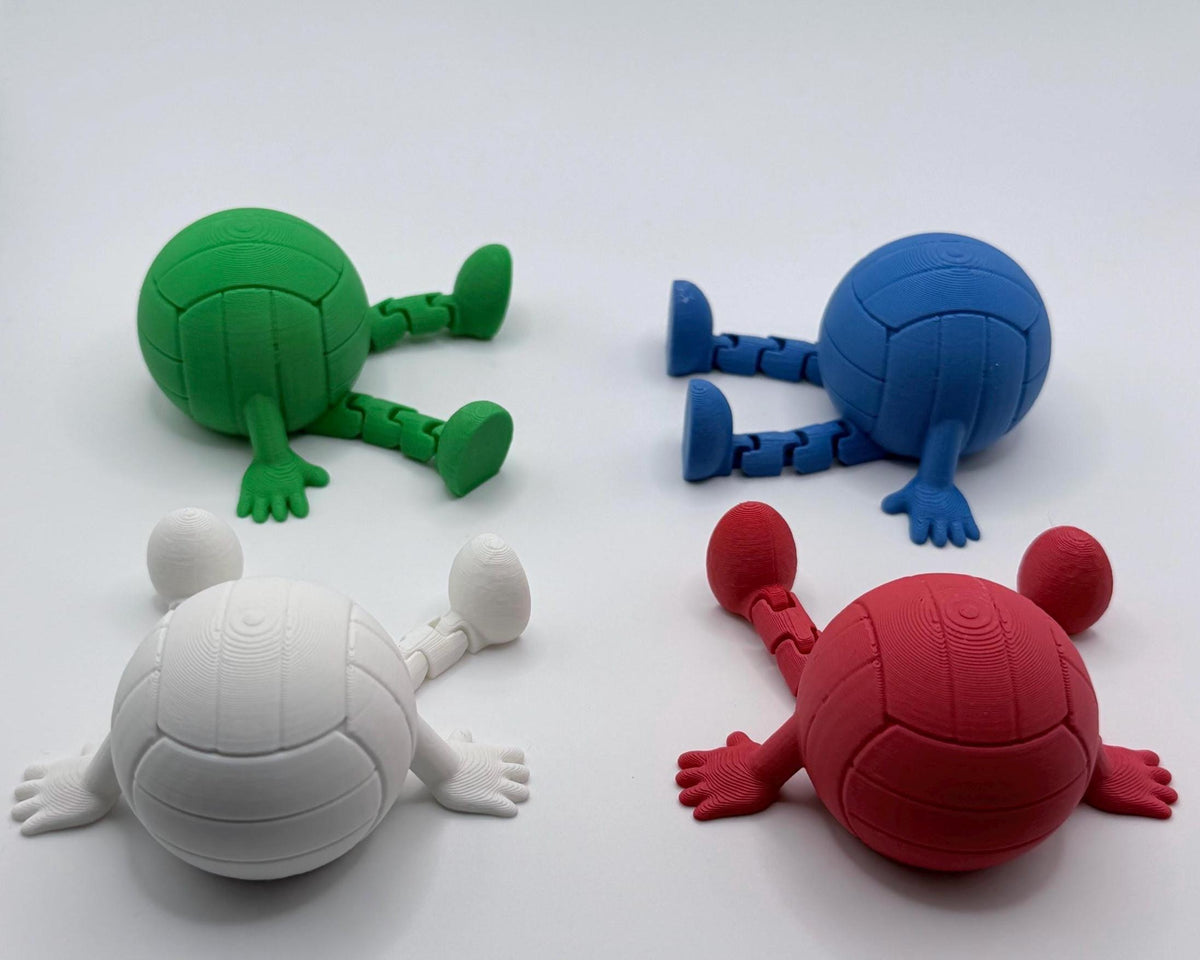 Articulated Volleyball Buddy, 3D Printed Volleyball Desk Toy, Volleyball Gift, Coach Gift, Team Gift, Sports Desk Decor