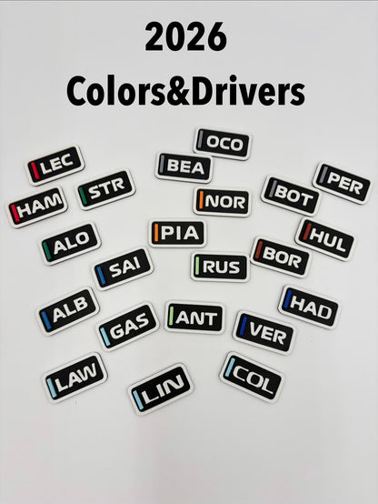Custom Motorsport Driver Shoe Charm | Personalized Racing Decor | 3-Letter Shoe Charm| Racing Fan Gift | Custom Name