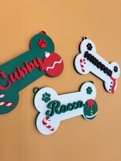 Personalized Dog Christmas Ornament | Custom Pet Name Decor | Puppy Name Plaque | Dog Lover Gift | Custom Decor | Holiday Season | Xmas Tree