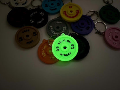 Personalized Weight Plate Keychain | Custom Gym Gift