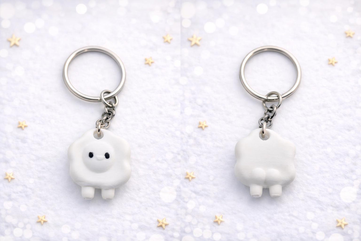 Cute Kawaii Food Cloud Keychains, Bread Cookie Cloud Charm, Handmade 3D Printed Keychain, Cute Backpack Key Ring Gift