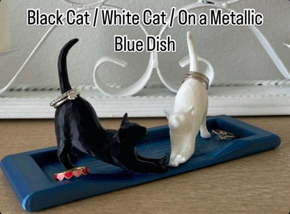Two Cats Ring Holder Dish | Cat Jewelry Holder Gift