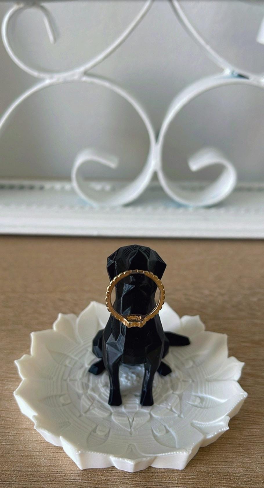 3D Printed Dog Ring Holder | Engagement Gift for Her