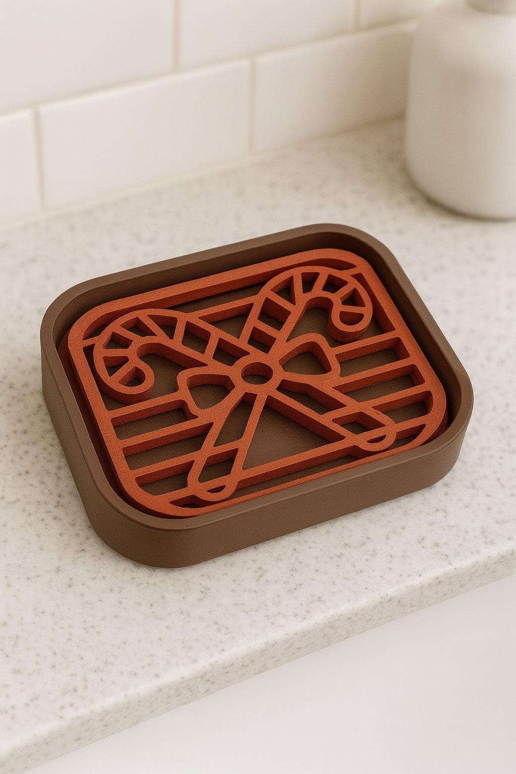 3D Printed Christmas Soap Dish Set | Holiday Bathroom Decor
