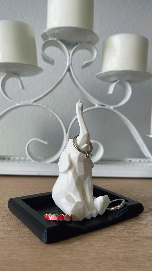 Minimalist Elephant Ring Holder, Engagement Gift for Her