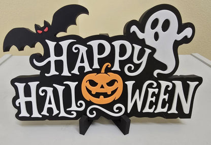 Happy Halloween Sign | 3D Printed Table Sign or Magnet