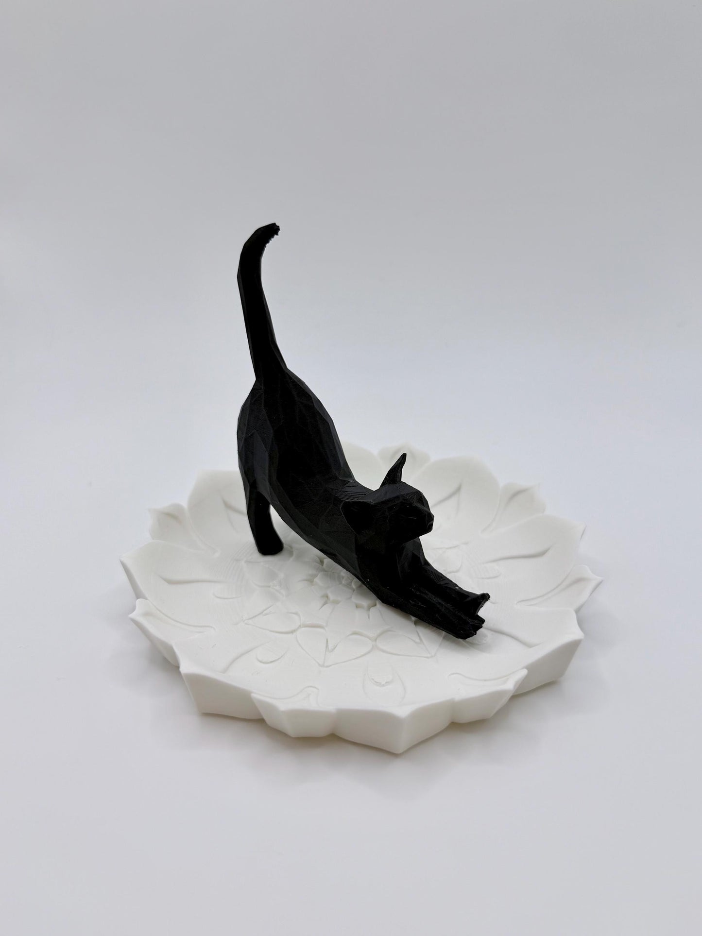 Floral Cat Ring Holder | Personalized Engagement Gift for Her