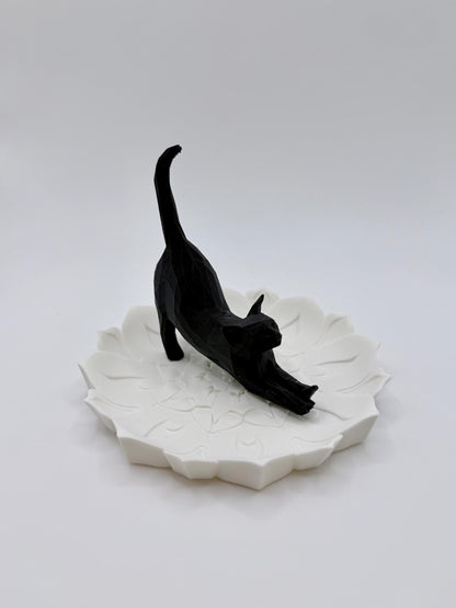 Floral Cat Ring Holder | Personalized Engagement Gift for Her