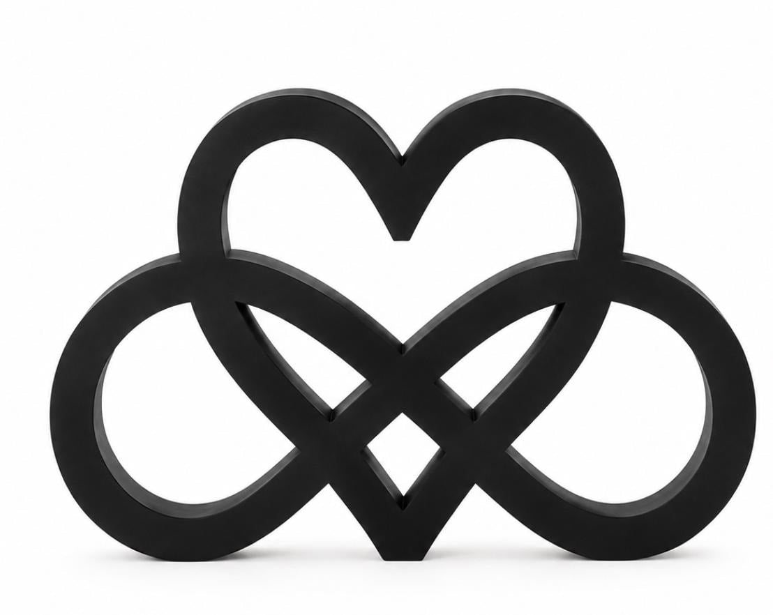 Personalized Infinity Heart Decor, Modern Love Knot Sculpture, Minimalist Couple Gift, Wedding Decor, Anniversary Gift, Shelf Decor