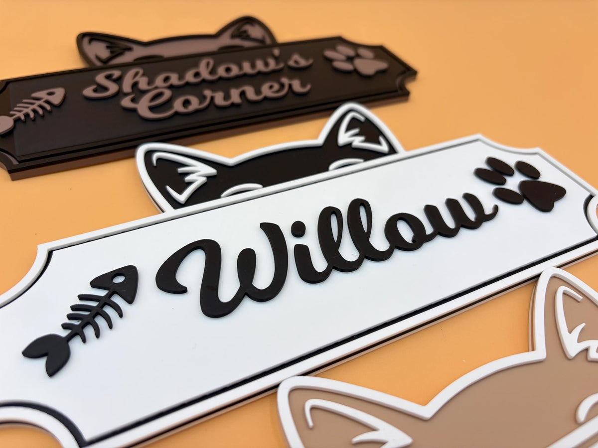 Personalized Cat Sign | Custom Name Sign | Cat Sign | Food Sign | Wall Decor | Personalized Sign | Pet Gifts | Gift | Mom | Kitten | Catio