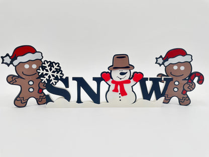 Gingerbread & Snowman Christmas Decor Set | Holiday Display