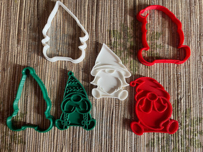 Festive Gnome Cookie Cutters | Set of 5 Holiday Baking Shapes