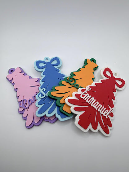 Personalized Christmas Tree Ornament with Name, Custom 3D Printed Ornament, Family Christmas Keepsake, Stocking Stuffer, Holiday Gift