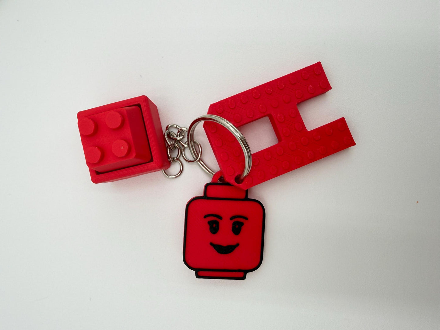Building Block Letter Keychain Set | Personalized Alphabet with Brick Head | Bag Tag | Party Favors | School | Custom Gift | Fidget Clicker