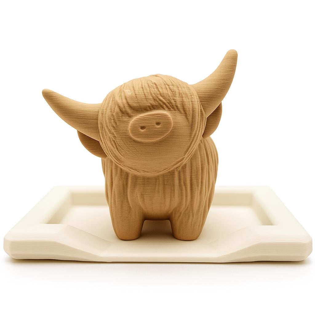 Highland Cow Ring Holder – 3D Printed Farmhouse Jewelry Dish