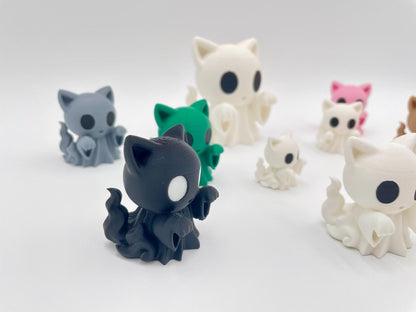 Ghost Cat Figurine | Kawaii Halloween Decor