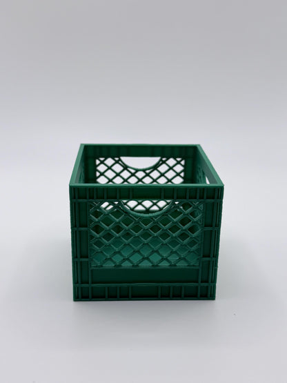 Mini Milk Crate Organizer | 3D Printed Stackable Storage Bin, Desk Organizer, Cute Plastic Crate, Teacher Gift, Dorm Decor