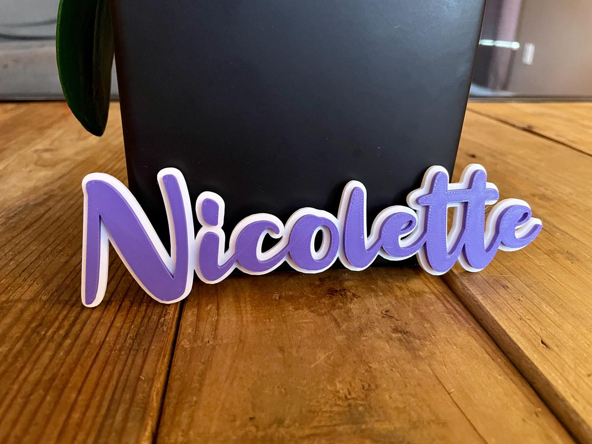 Personalized Kid's Name Sign, 3D Printed Room Decor