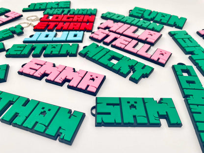 Gaming-Themed 3D Name Keychain | Custom Keyring for Consoles