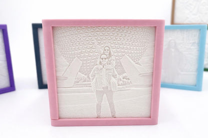 Custom Photo Lithophane Night Light | Personalized Shadow Box