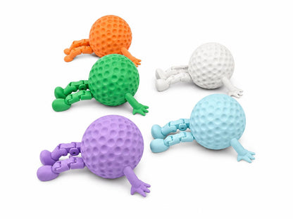 Articulated Golf Ball Buddy, 3D Printed Desk Toy for Lovers