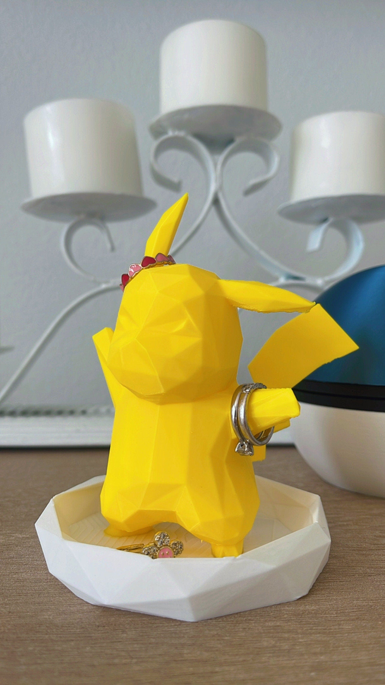 Electric Mouse Ring Holder | Creature Jewelry Organizer | Gamer Gift | Ring Display | Cute Desk Decor