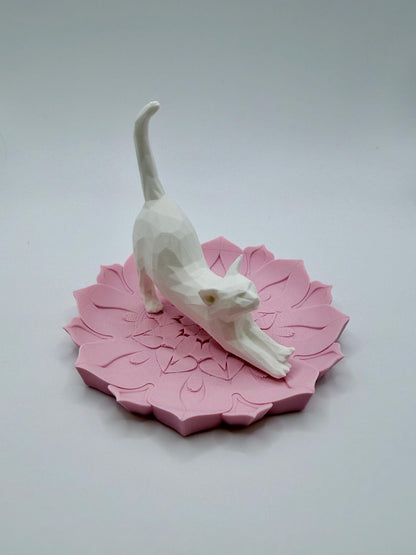 Floral Cat Ring Holder | Personalized Engagement Gift for Her