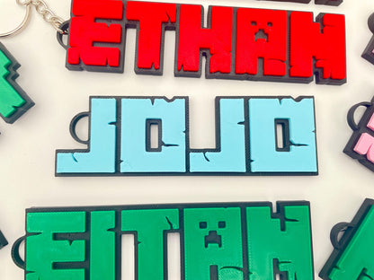 Gaming-Themed 3D Name Keychain | Custom Keyring for Consoles