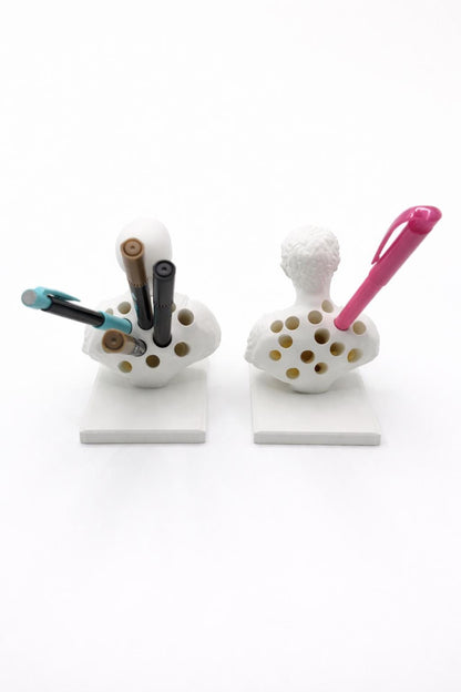 Roman Bust Pen Holder | Elegant Desk Organizer Gift for Him