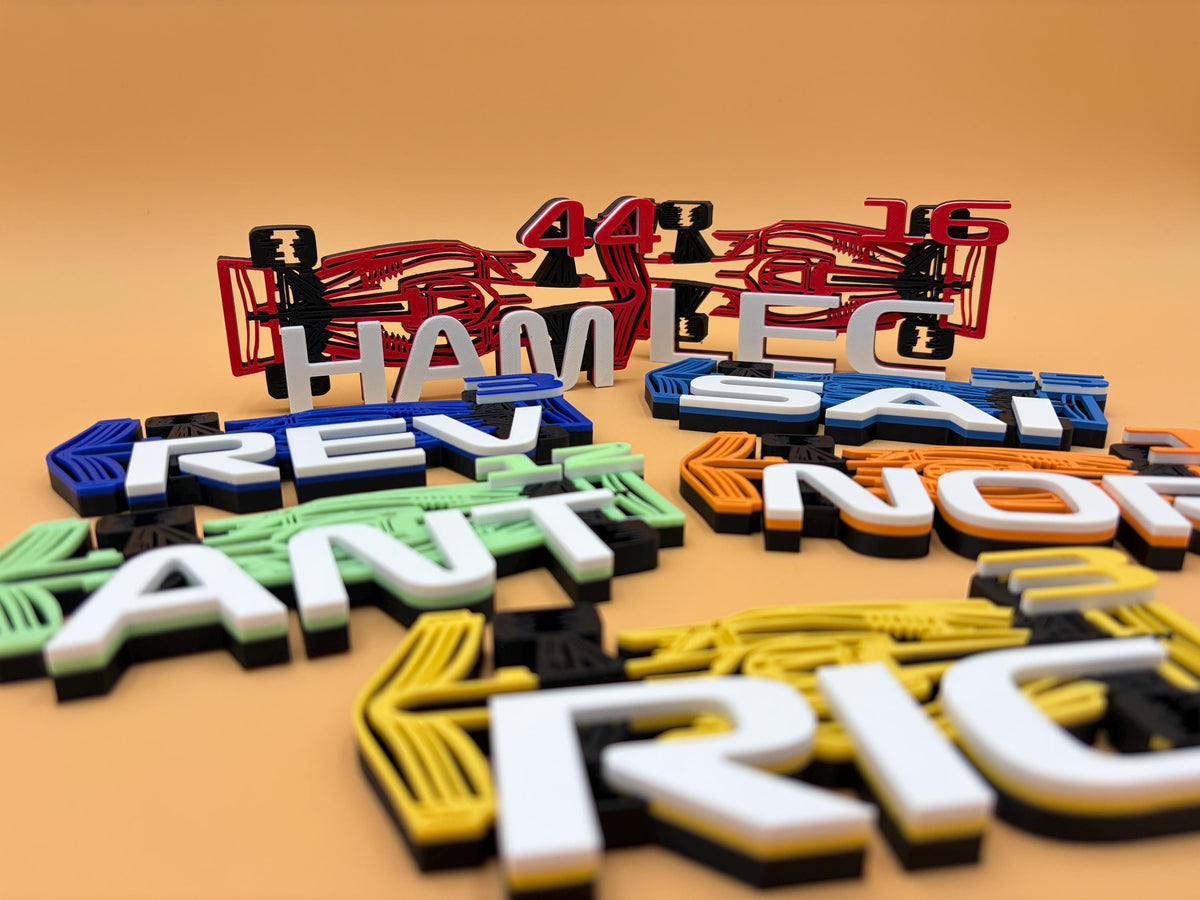 Custom Motorsport Driver Sign | Personalized Racing Decor | 3-Letter Decoration | Racing Fan Gift | Custom Name | Grand Prix | F1 Car