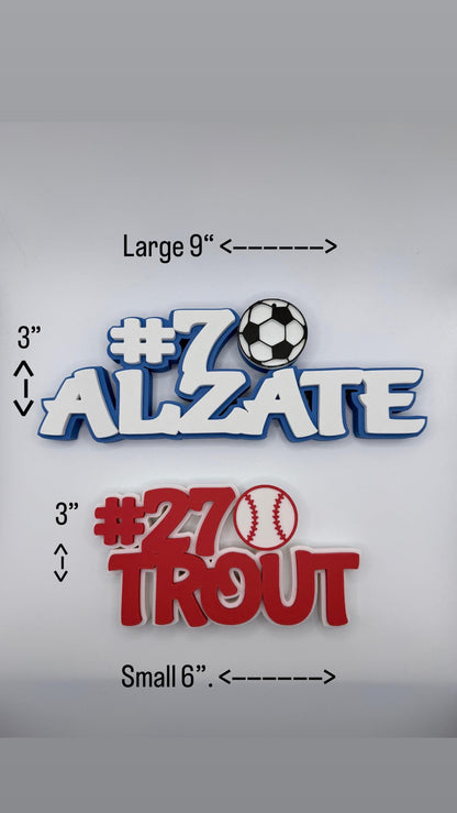 Personalized Sports Name Sign | Jersey Number Keychain