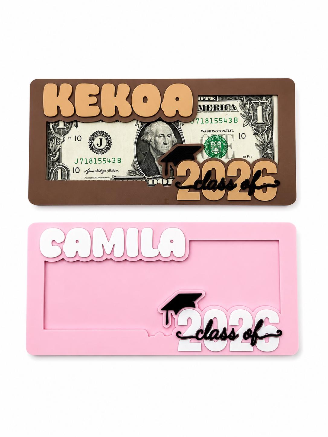 Personalized Graduation Money Holder, Class Of 2026 Graduation Gifts, High School Senior Gift, High School Grad Cash Holder MS393