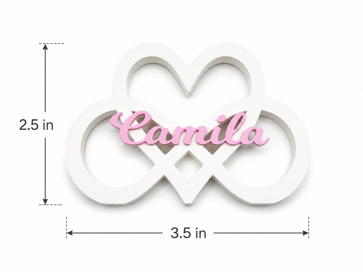 Personalized Infinity Heart Fridge Magnet, Custom Name Magnet, Personalized Refrigerator Decor, Family Gift, Couple Gift, 3D Printed Magnet