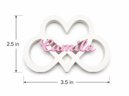 Personalized Infinity Heart Fridge Magnet, Custom Name Magnet, Personalized Refrigerator Decor, Family Gift, Couple Gift, 3D Printed Magnet