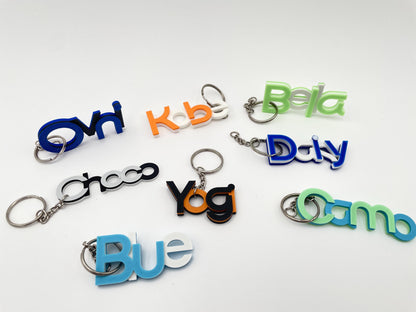 Custom 3D Printed Name Keychain, Backpack Tag
