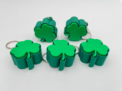 St. Patrick's Day Fidget Clicker Keychain | Clover Party Favor
