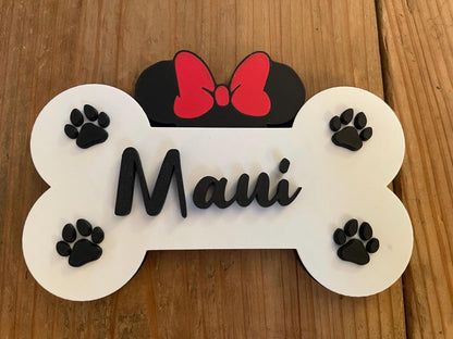 Personalized Mouse-Inspired Dog Bone | Custom Dog Name Sign & Decor