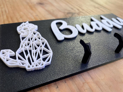 Personalized Cat Key Holder for Wall | Housewarming Gift