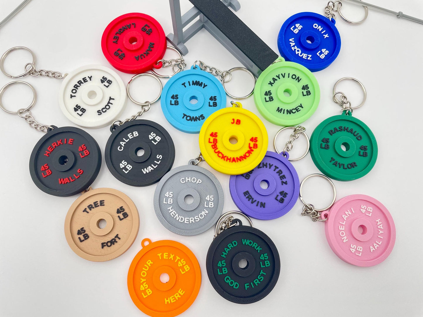 Personalized 45 LB Weight Plate Keychain | Custom Name | Gym Accessory | Weightlifting Keyring | Crossfit Gift | Fitness | Powerlifting