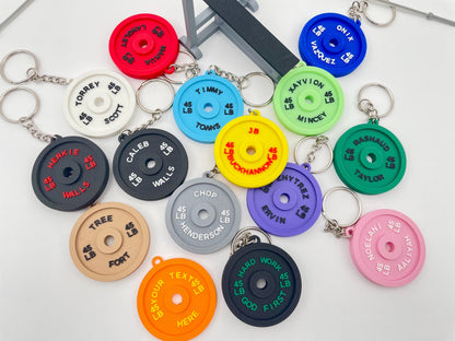Personalized Weight Plate Keychain | Custom Gym Gift
