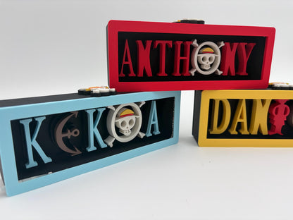 Custom Pirate Anime Name Lightbox | Personalized Desk Decor