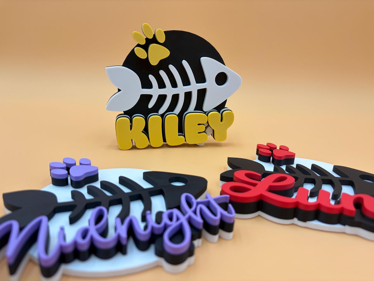 Personalized Cat Sign | Custom Name Sign | Cat Sign | Fish Sign | Wall Decor | Personalized Sign | Pet Gifts | Gift | Mom | Kitten | Catio