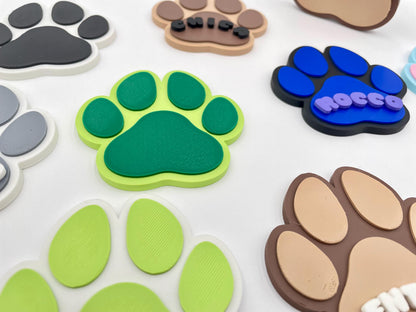 Personalized Pet Paw Magnet | Dog & Cat Name Sign