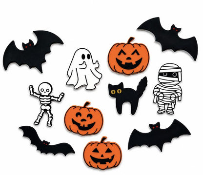 Halloween Fridge Magnets Set | 3D Printed Halloween Magnets | Pumpkin Bat Cat Mummy Ghost Skeleton | Spooky Kitchen Decor